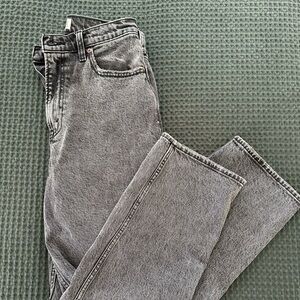 Abercrombie & Fitch Women’s Curve Love Grey Wash High Waisted Straight Jeans